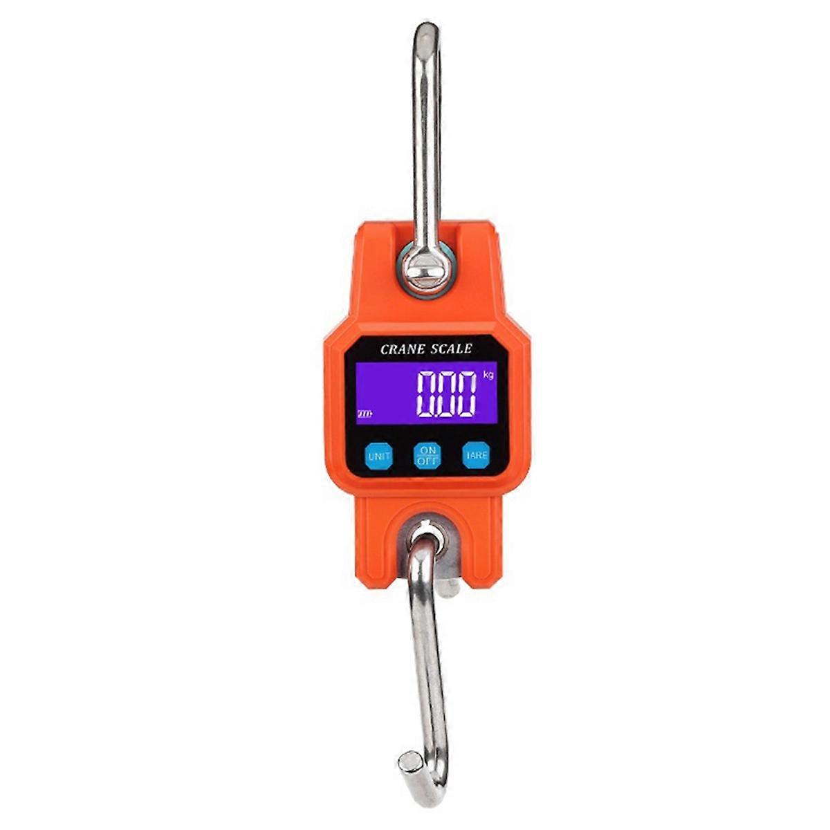 C06 Electronic Crane Scale Hand-Held Hook Scale 300kg/50g Portable Rechargeable Hanging Scale Orange with Bluetooth