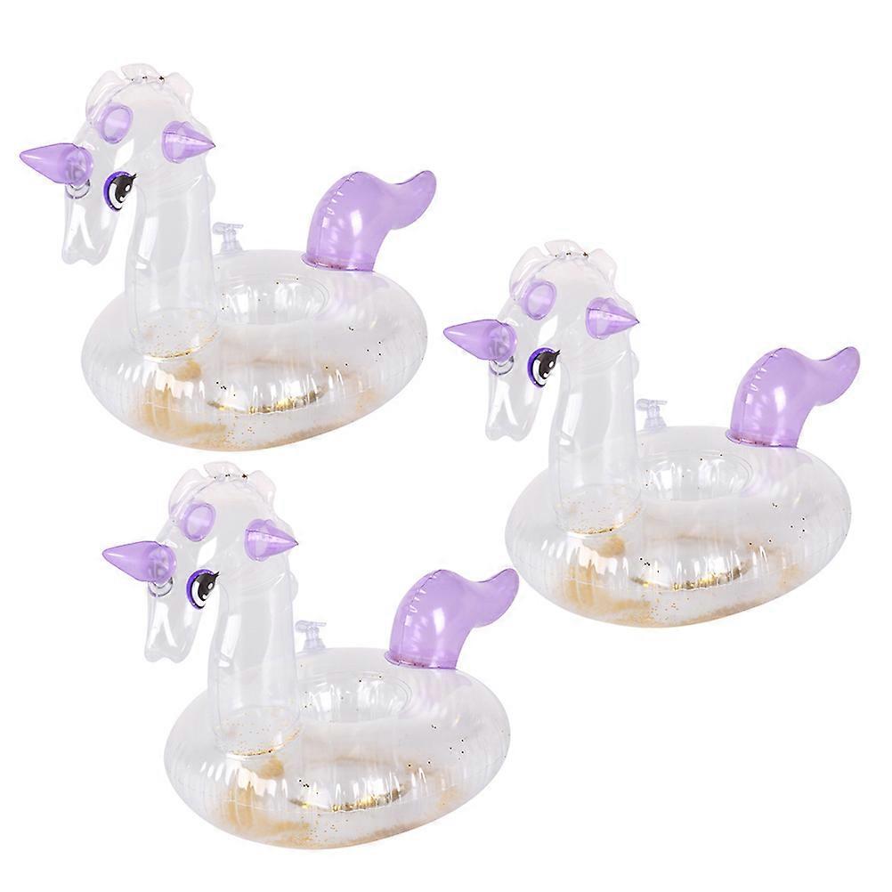 3pcs Inflatable Reusable Floating Beverage Holders for Pool Parties Thick Drink Tray for Adults Summer Fun Accessory