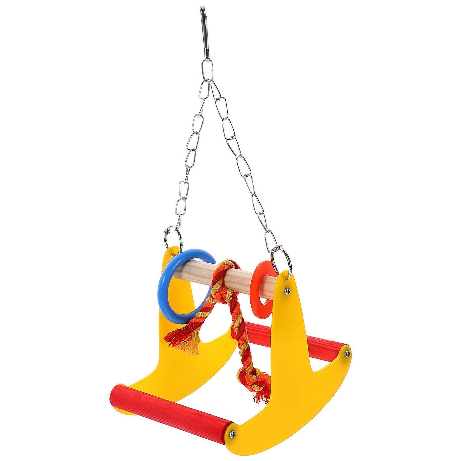 Durable Bird Swing for Parrots – Fun Chewing & Standing Cage Accessory for Budgies, Cockatiels, Lovebirds & Other Birds – Color May Vary