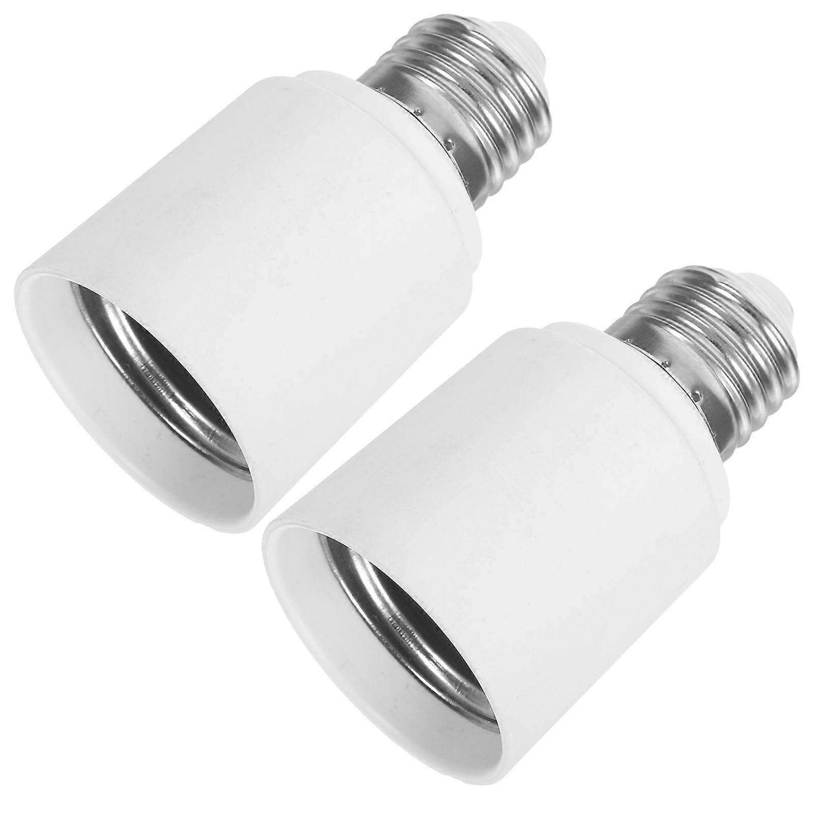 Bulb Socket Extender 2pcs   Reliable Lamp Screw Adapter with Overload Circuit Protection for Home and Office Lighting