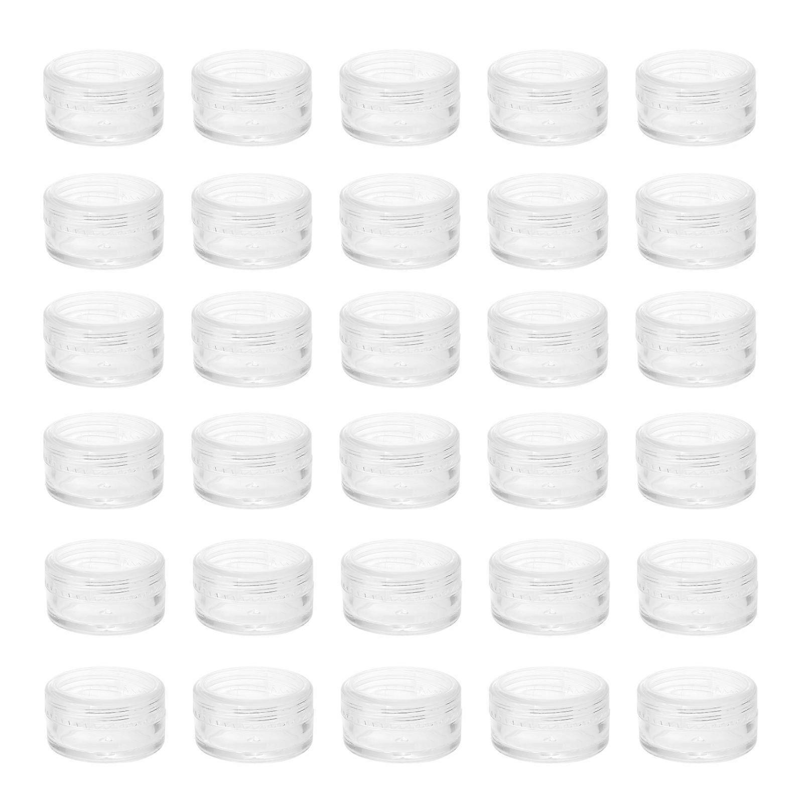 Transparent Plastic Storage Boxes for Creams and Samples with AntiFlip Caps 30pcs