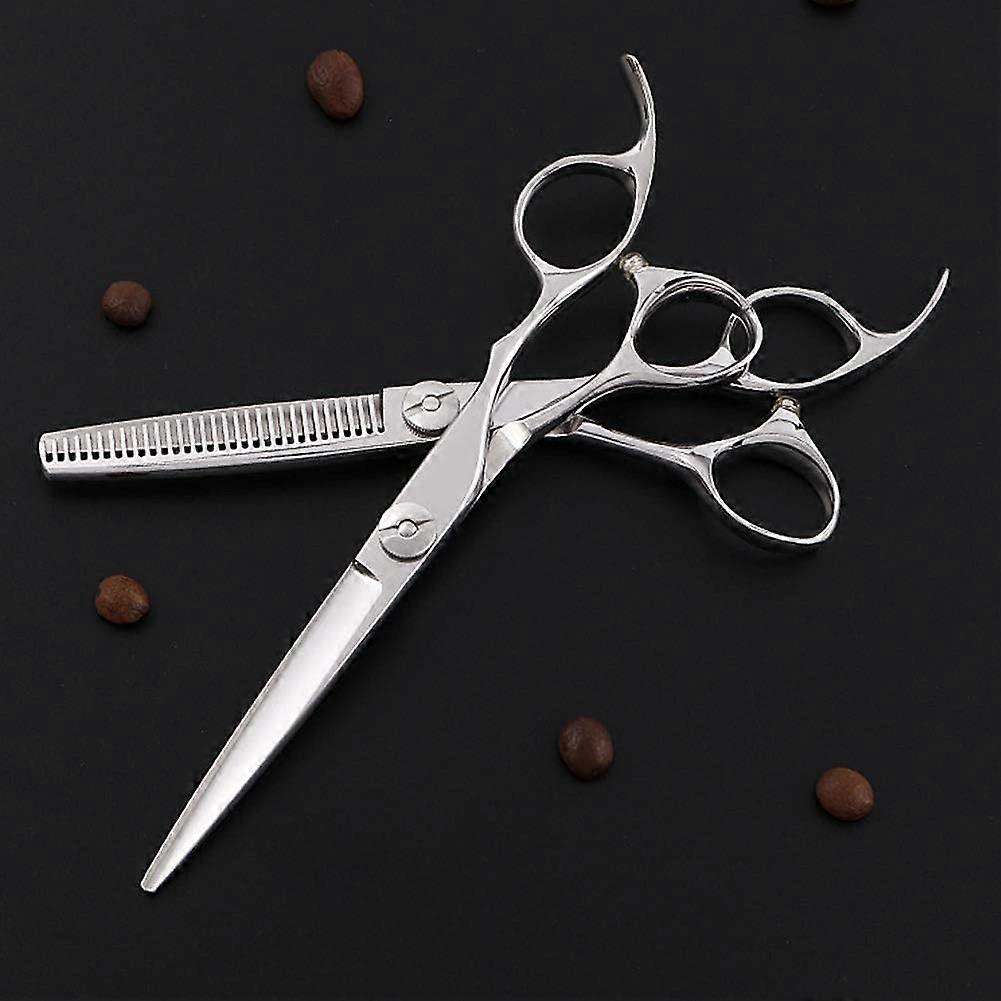 Hairdressing scissors, doublesided tooth scissors, stainless steel, salon scissors for home use (A FlatCut 6.0 Inch)