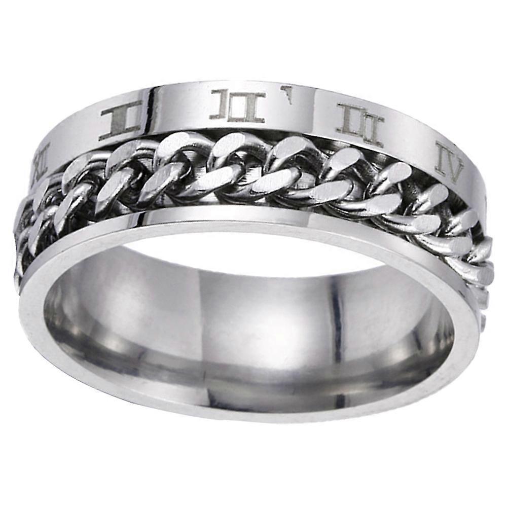 Decorative Titanium Steel Ring Roman Numerals Ring Unisex 1Pcs