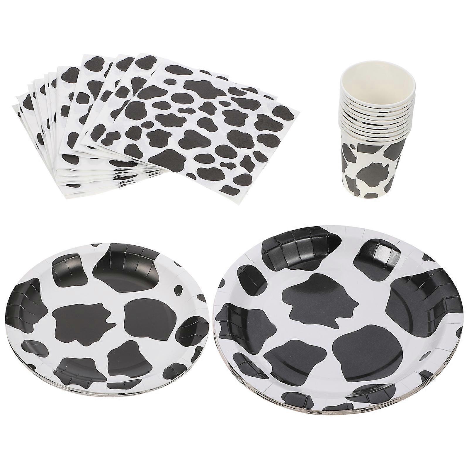 1 Set 50 Pcs Cow Theme Party Supplies Decorative Cutlery Assorted Color