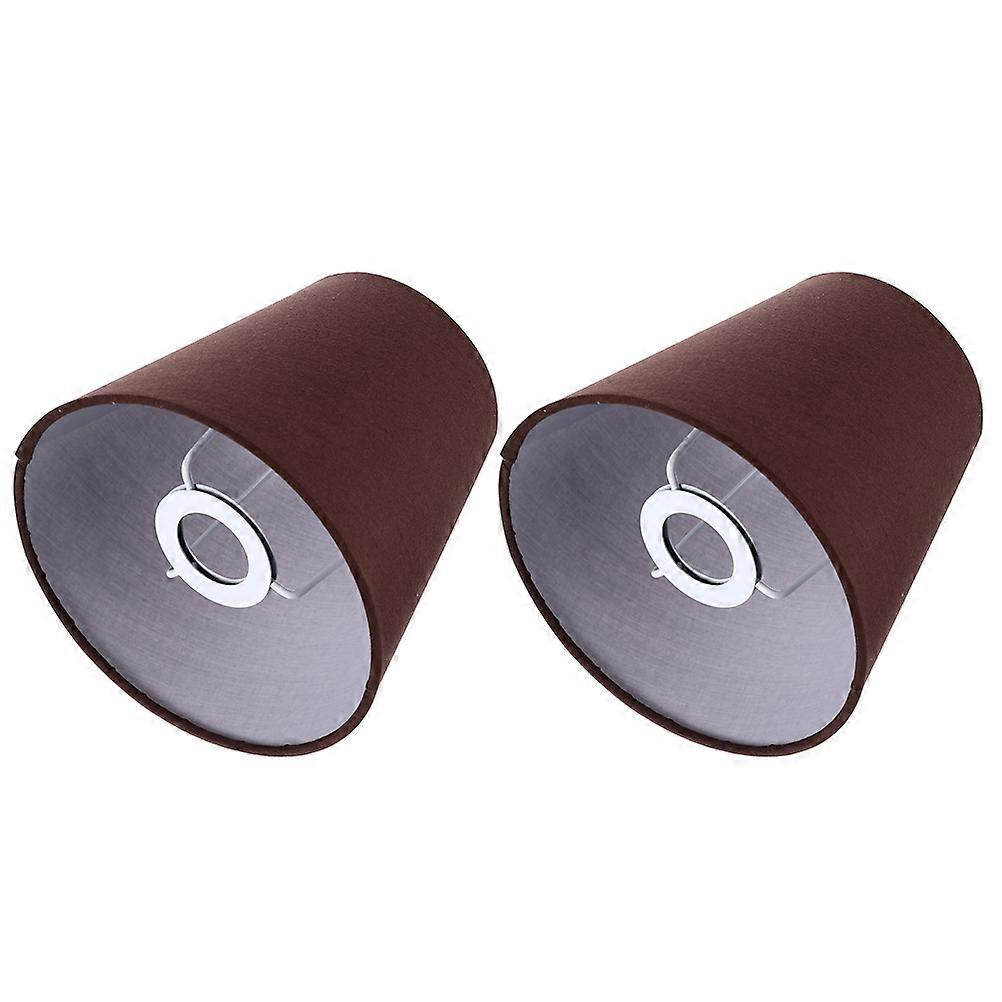 Cloth Lamp Shades Suitable For Chandelier Lamp 14X14X13Cm Coffee Square Simple Design Light Diffusion 2Pcs