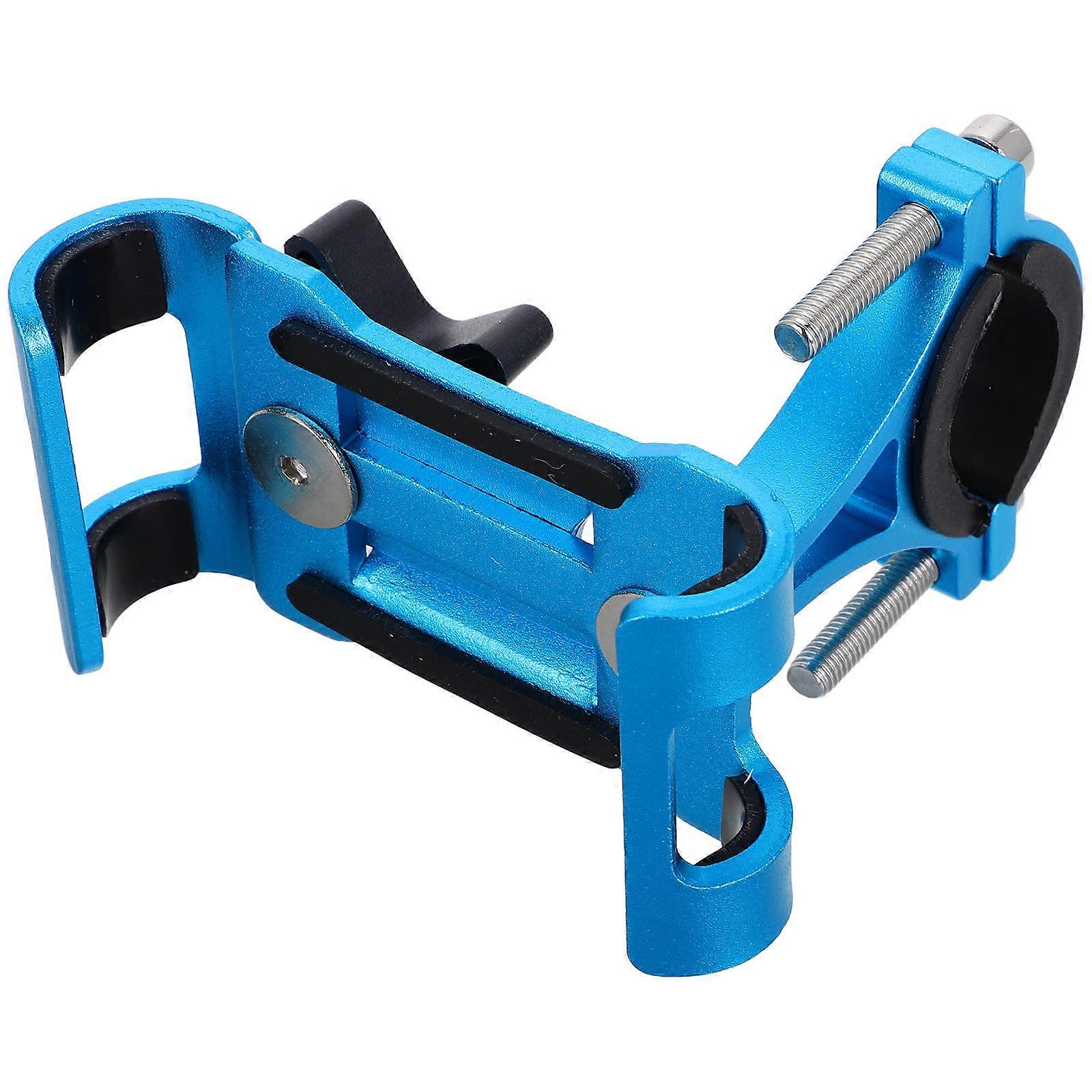 Aluminum Alloy Motorcycle Phone Mount for Navigation – Sturdy Handlebar Cradle Compatible with Bikes and Motorbikes, Durable Blue Holder for Secure