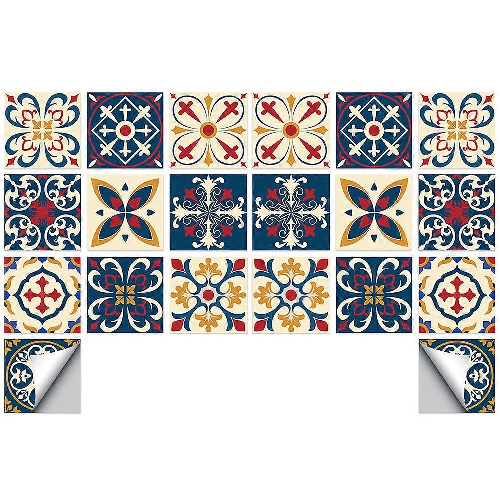 Kitchen Wall Decals Peel and Stick Tile Stickers Assorted Color 10x10cm Self-Adhesive 20Set