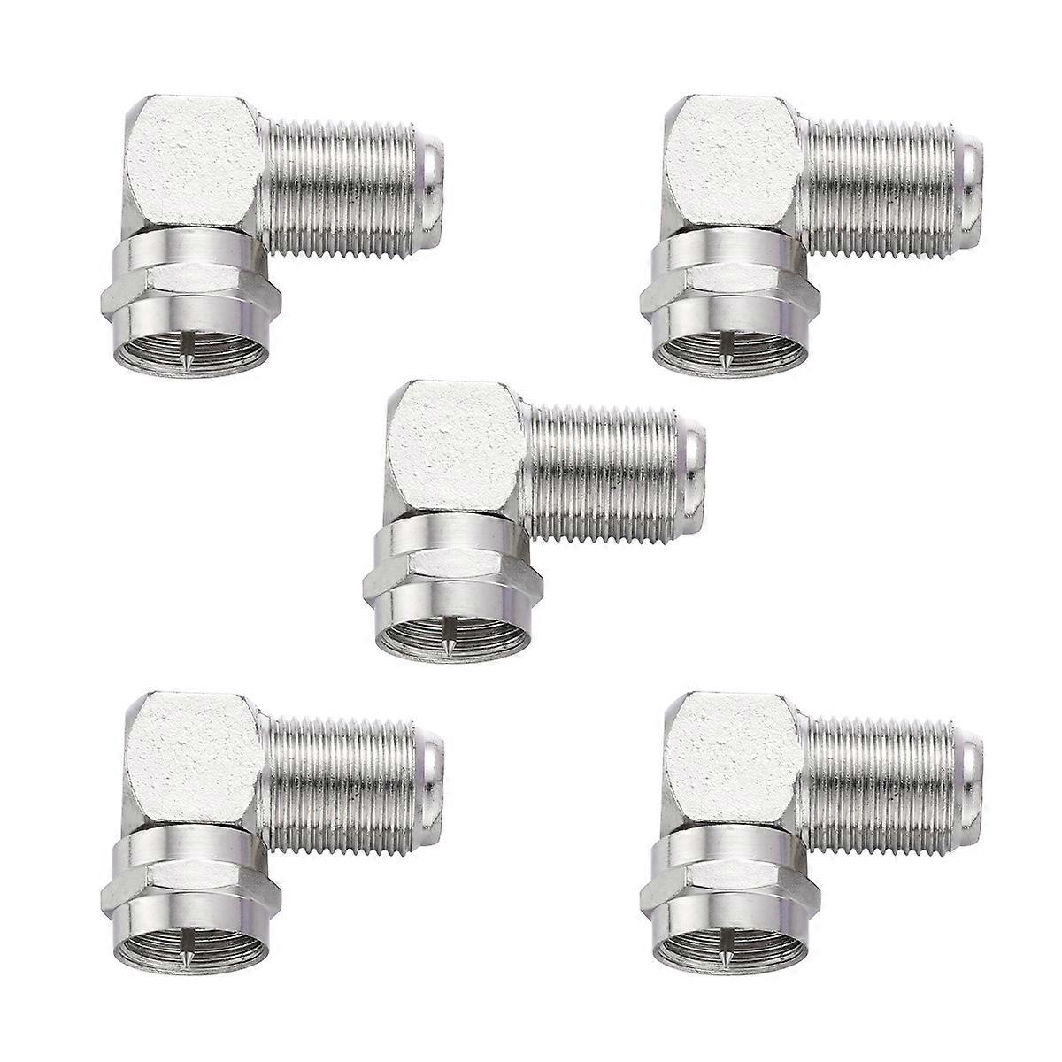 Right Angle Cable Connector High Frequency Transmission Silver 2 x 1.6 x 0.8 cm 5Pcs