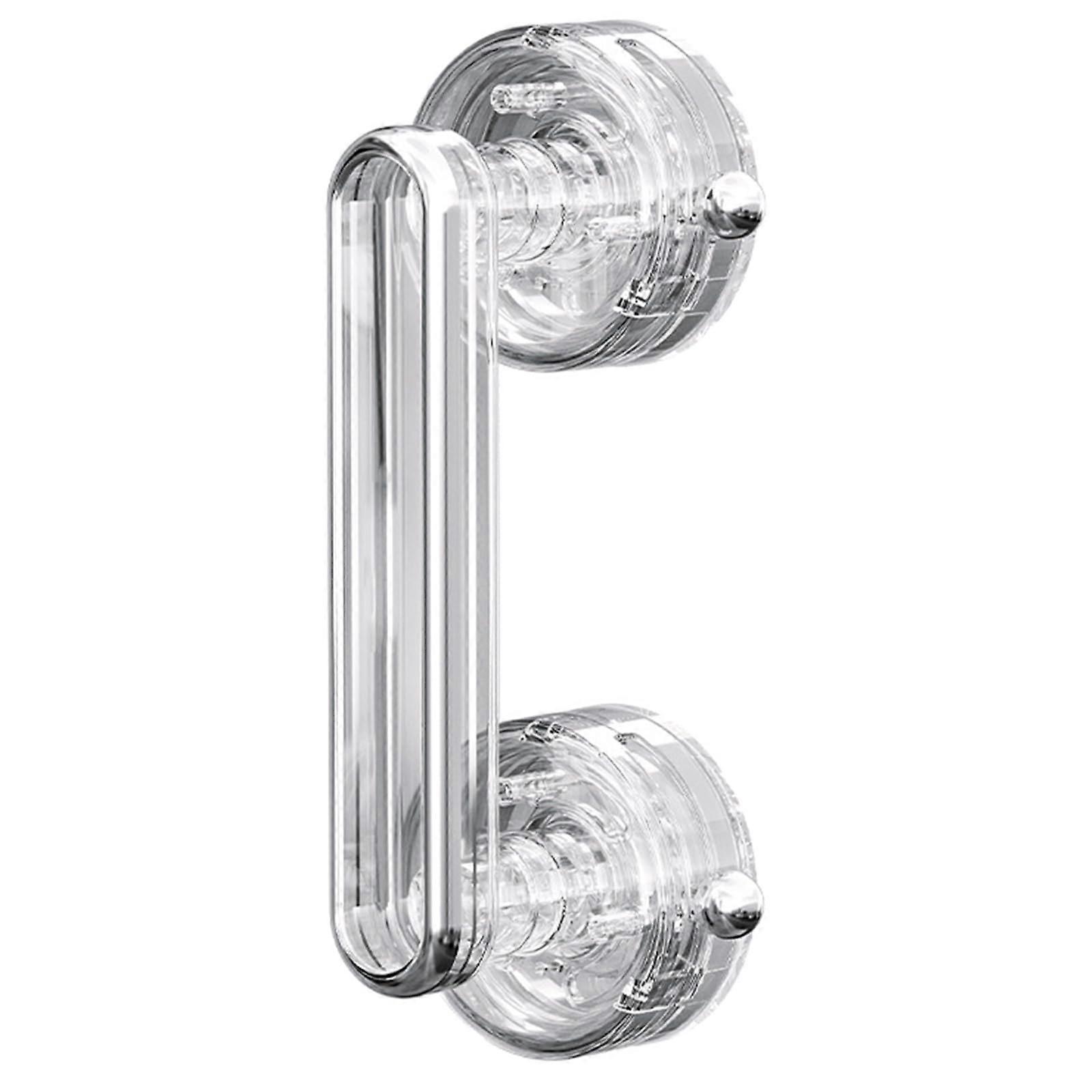 Suction Cup Glass Door Handle Easy Installation No Drilling Required for Smooth Surfaces Clear Finish