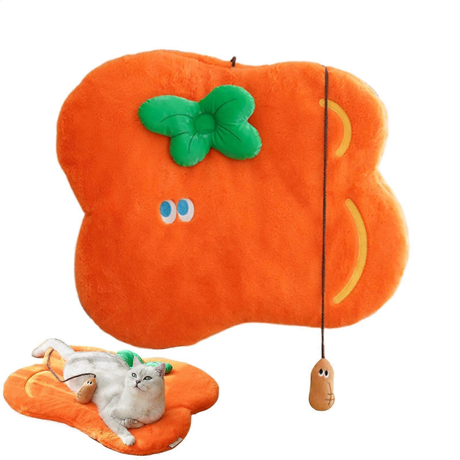 Cat Blanket, Soft Kitten Rug Cartoon Shape Interactive Toy, 68 x 55 cm