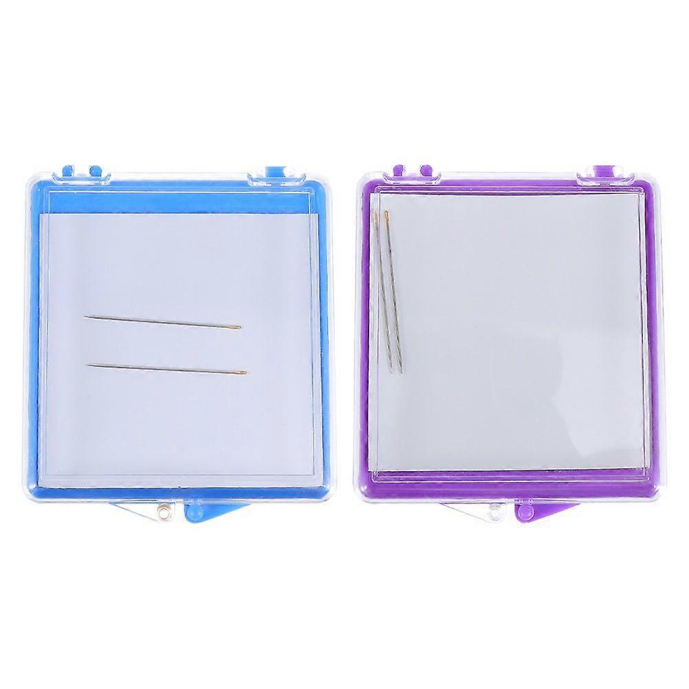 2pcs Square Shape Sewing Needle Storage Boxes with Magnet Sewing Tools Sewing Supplies