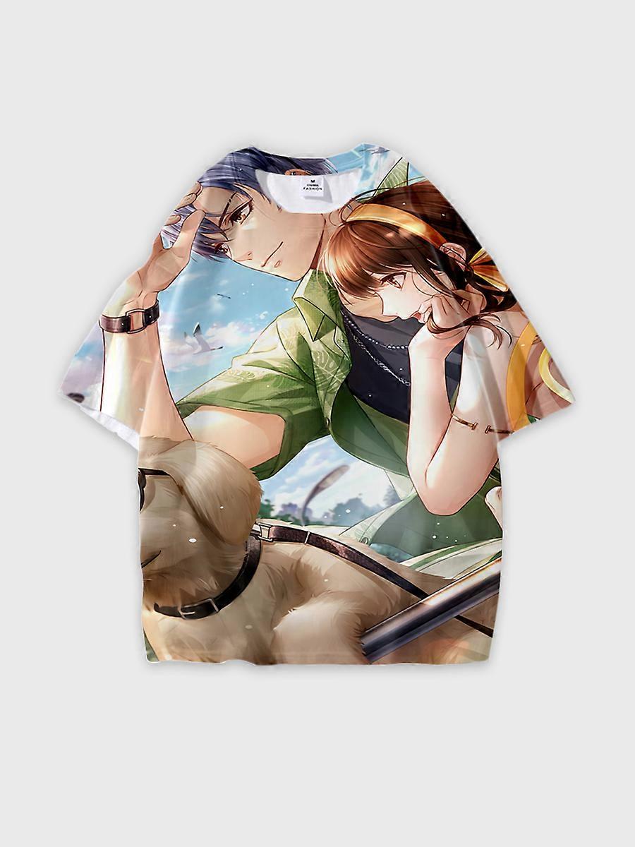 T-shirt round neck Role Pattern loose short sleeve E1749