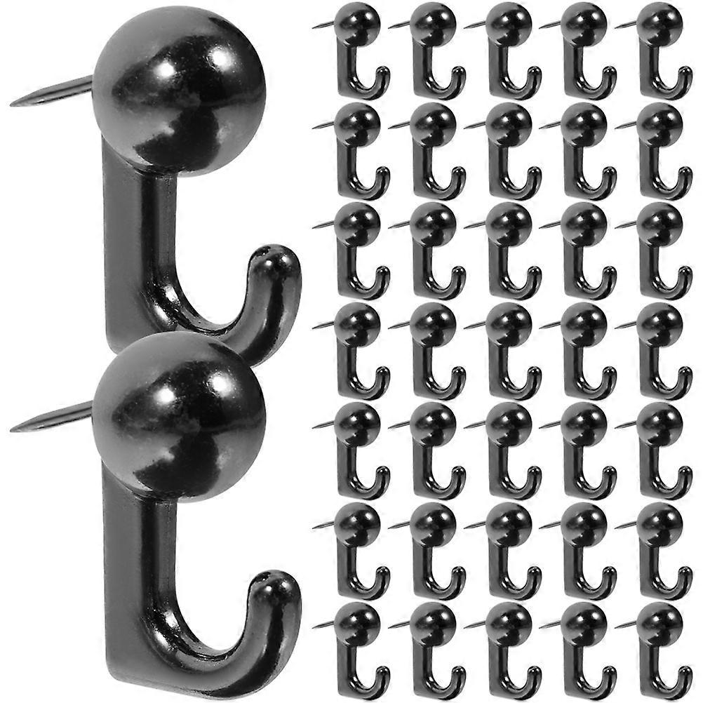 Black Decorative Push Pins with Steel Wire and Plastic for Home Use Workmanship 50 Pieces