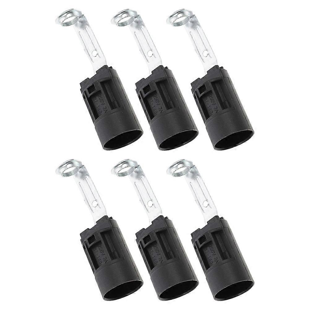 Black Lamp Socket Replacement with Plastic and Zinc Alloy for Home Use E14 Base 6 Pieces