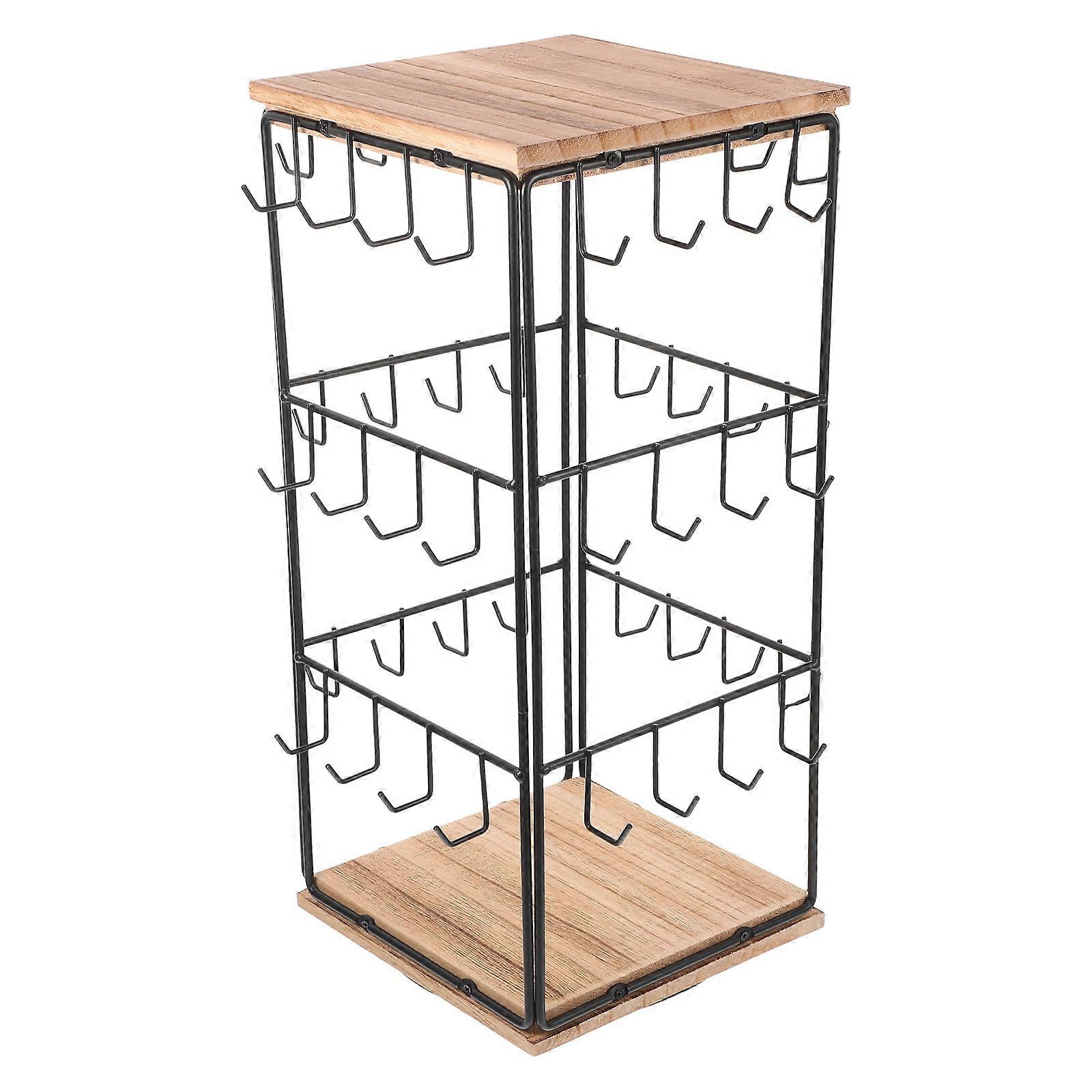 Here's a polished and engaging product description for your **Rotating Wooden Earring Display Stand**:
**Rotating Wooden Earring Display Stand –