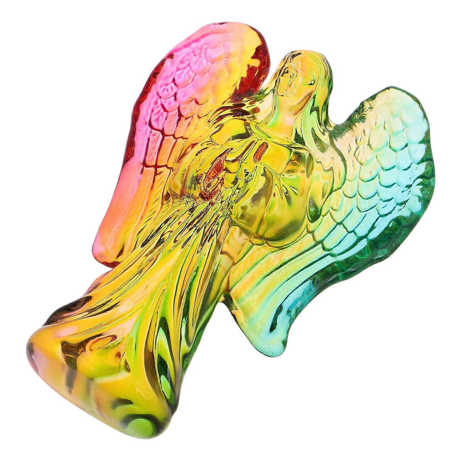 Crystal Angel Figurine for Home Decors with Craftsmanship and Brilliant Shine Multi Color