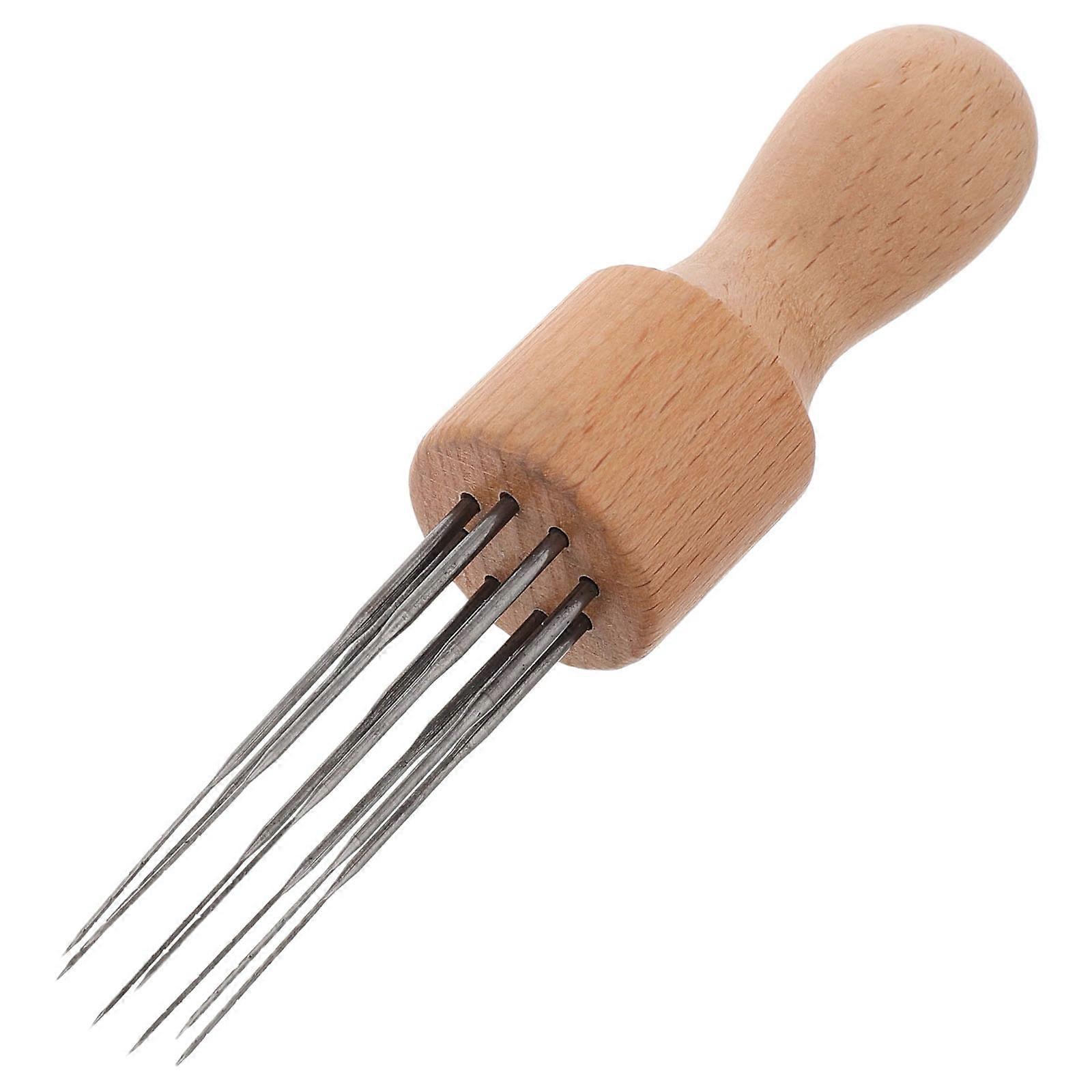 Masteelf Needle Felting Tool with Wooden Handle 1 Set Craft Felting Tool for Wool Felting Needle Accessory Wooden Tool for Wool Craft