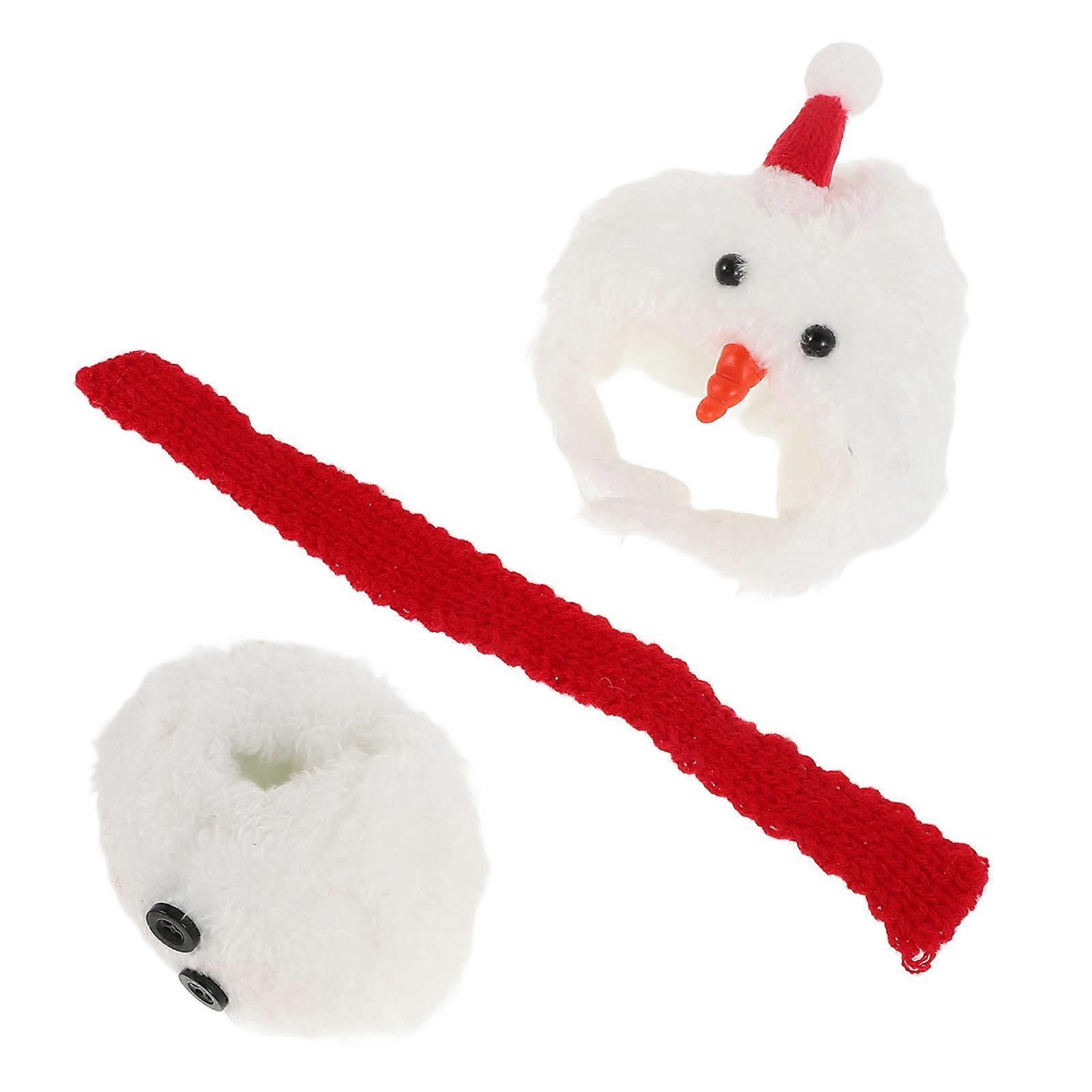クリスマス人形服セット雪だるまの帽子とスカーフミニチュアホリデースタイル16.00X9.00X5.00cm人形のためのコスチューム1セット