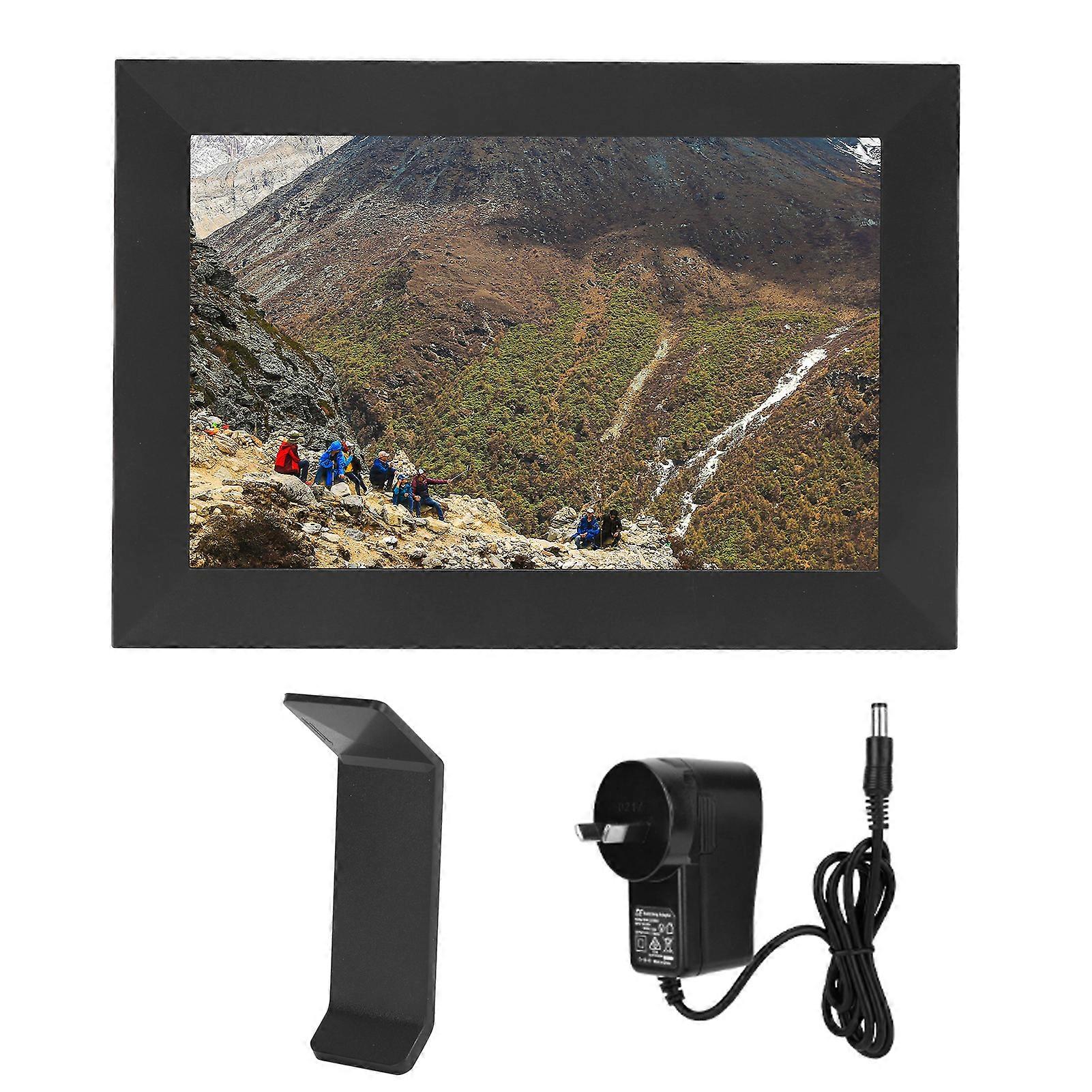 10.1in Digital Photo Album 16:9 1280x800 IPS Touch Screen WIFI HD Display Picture Frame 100‑240VAU Plug