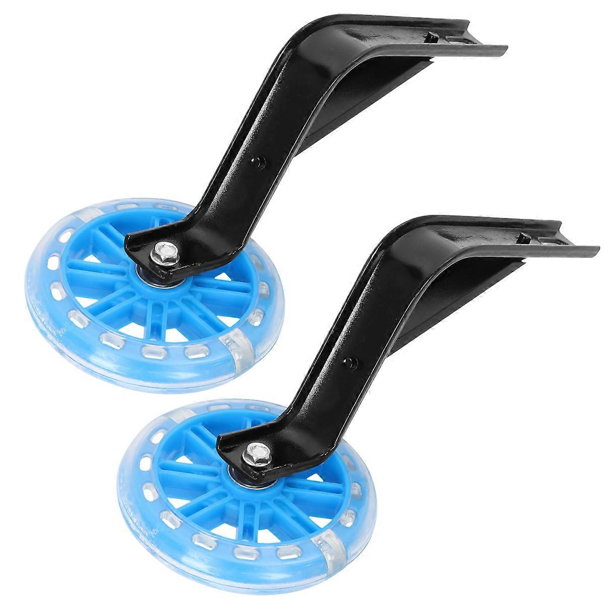 Kids Bike Training Wheels with Flashing Light and for Auxiliary Use Blue 18 Inch