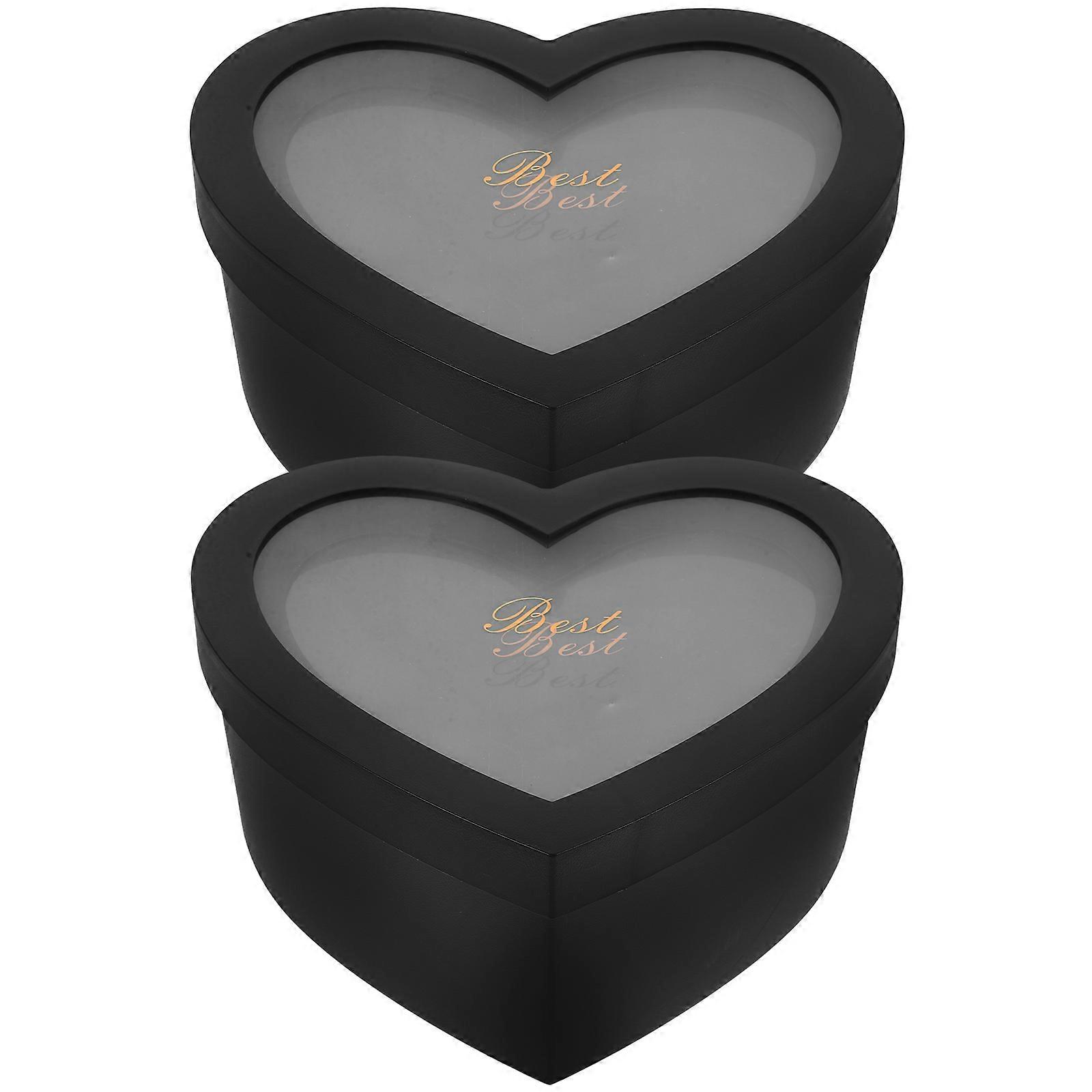 Here's a refined and professional product description based on your input:
**2 Pack Heart Shaped Flower Storage Boxes with Transparent Window –