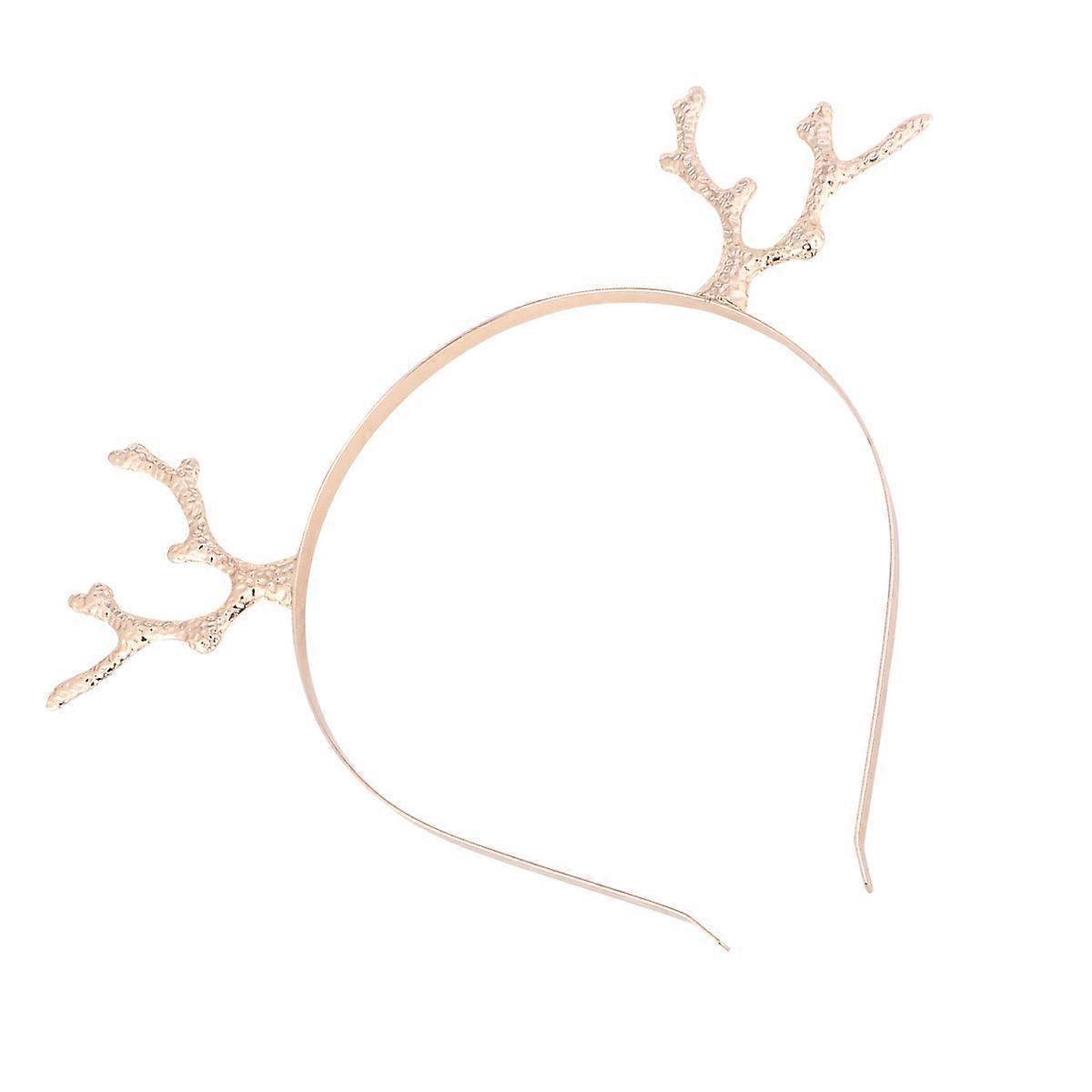 Christmas Antler Headband Antler Shape Silver Color Festive Design Performance Accessory 1Pc
