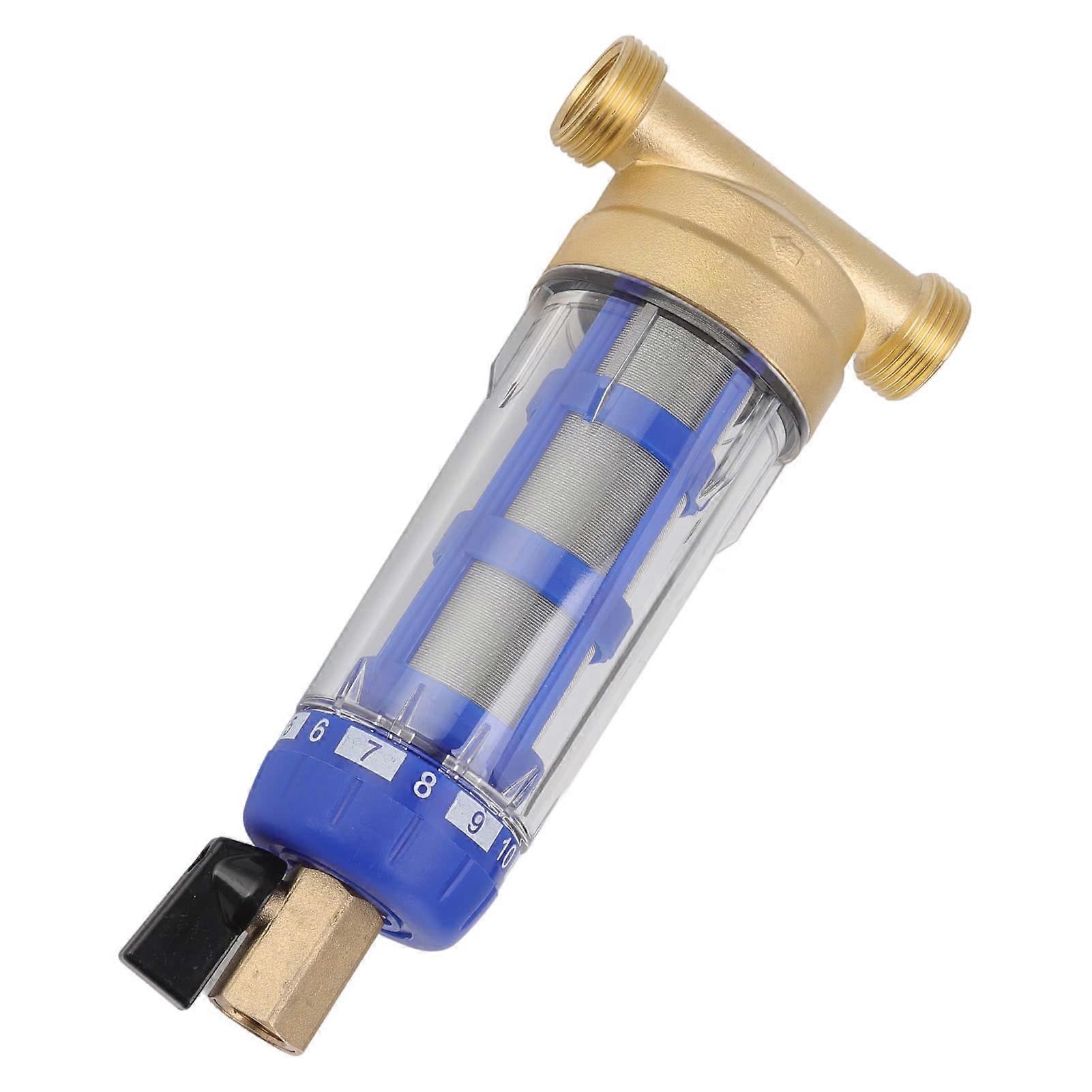Spin Down Sediment Filter, Copper Pre-Filter for Well Water, Inline Cold Water Filter, Washing Machine Compatible