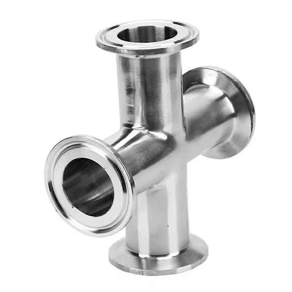 Stainless Steel Pipe Fittings SS304 4 Way Tri Clamp Sanitary Cross Quick Install Corrosion Resistant
