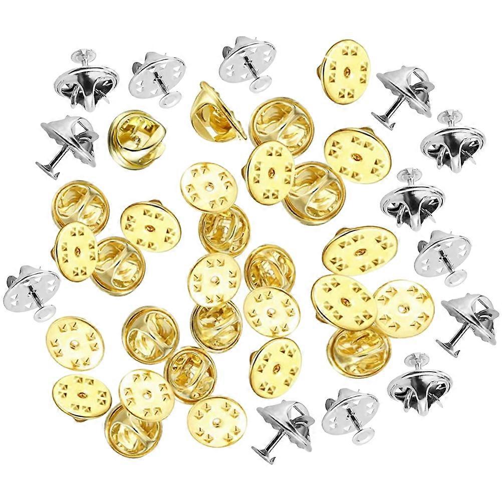 Pin Backs For Badges Multi-Use Pin Back Clasp Replaceable Pin Backs Flat Clasp Everyday Use 50Pack