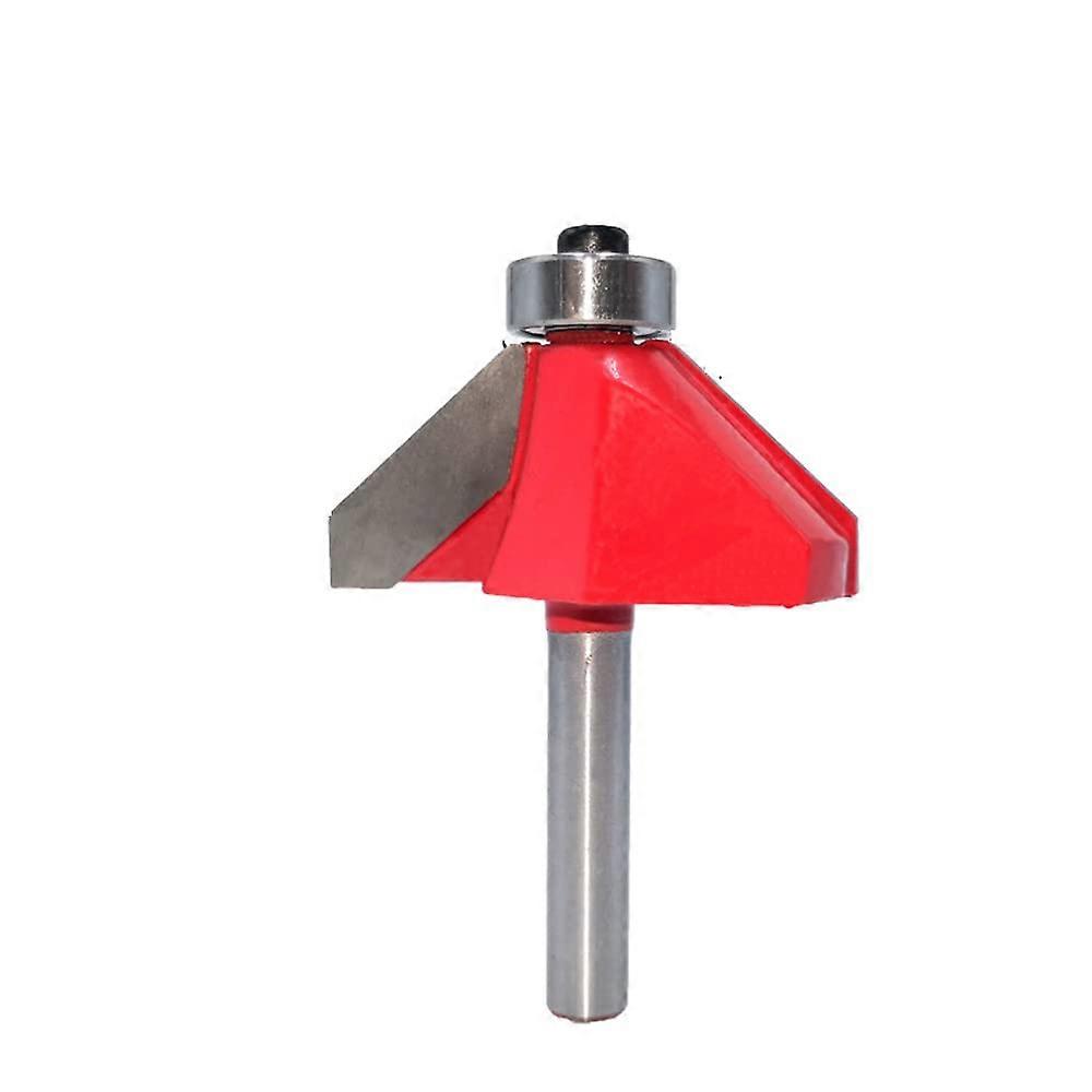 1/4 Inch Shank 45 Degree Beveling Edge Shape Cutter with Bearing, Carbide Edge Forming Woodworking (3/4 in) 3/4in Ref: 3524