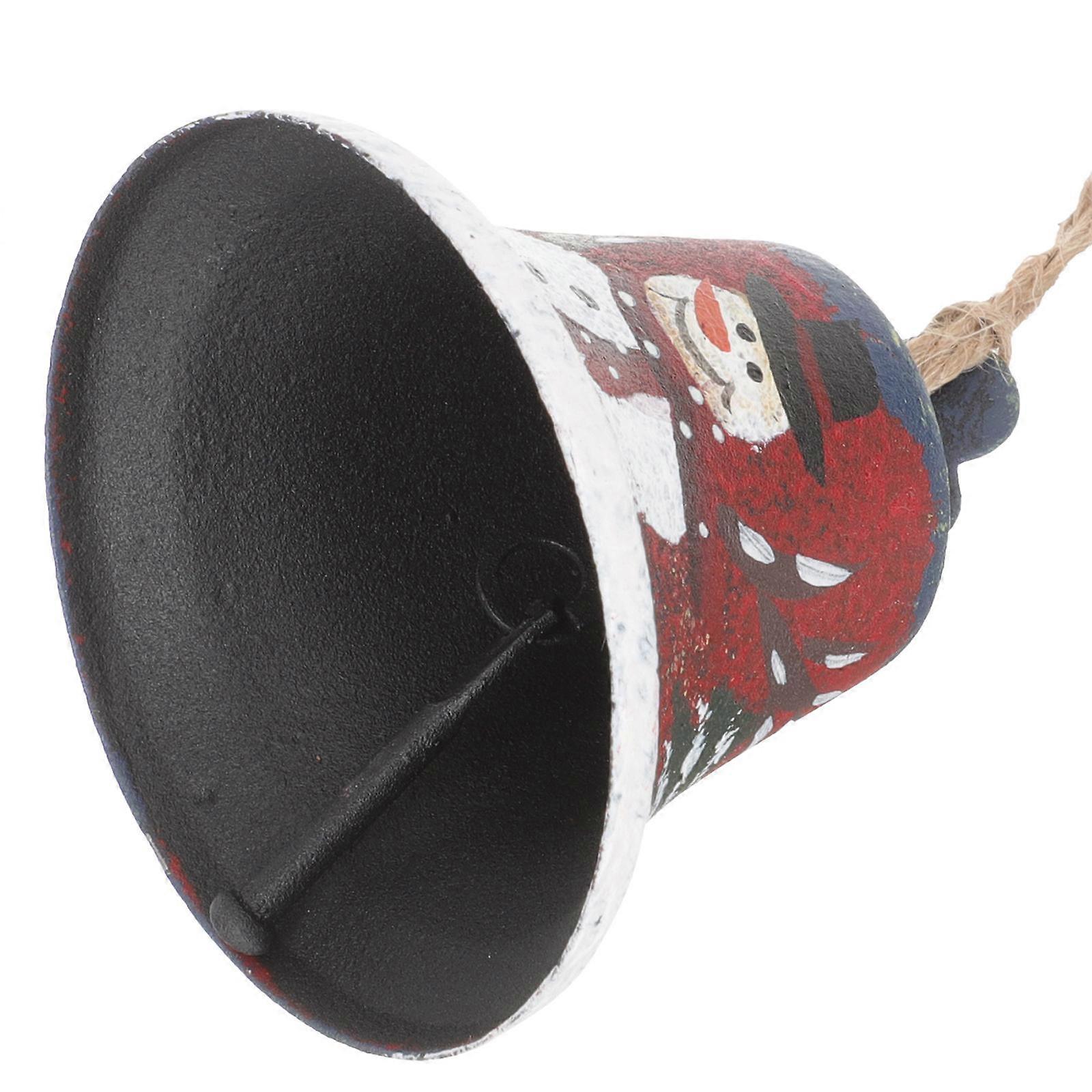 Christmas Snowman Bell Ornament for Party Use Iron Material Multi Color 3.5 Inches