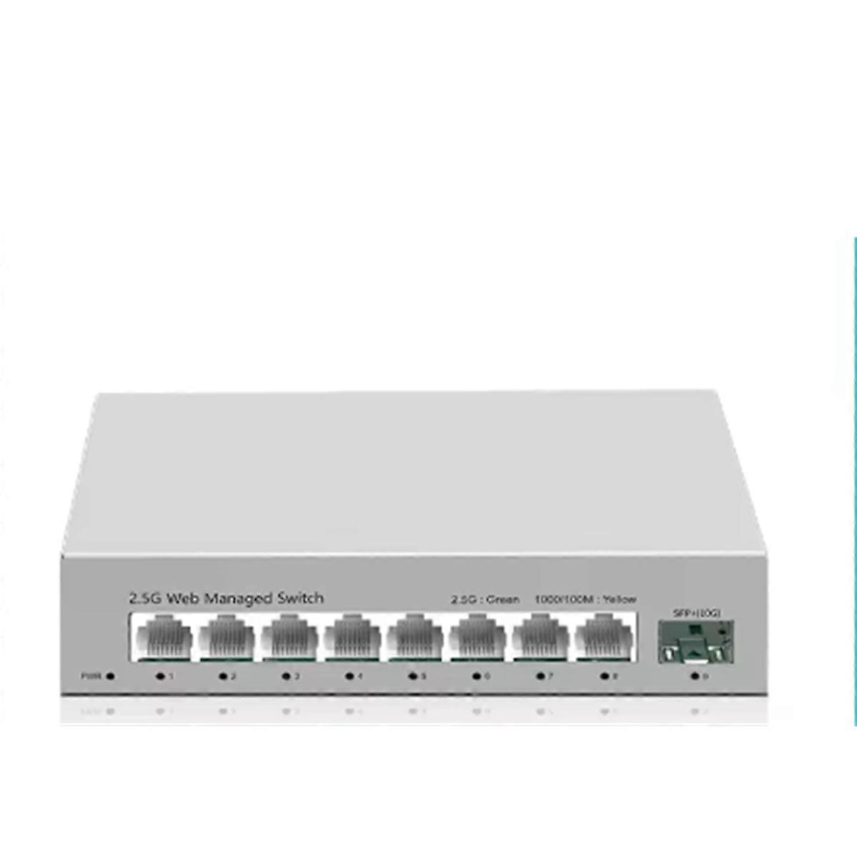 2.5GbE Smart Managed Switch 8Port 2500M Network 10G SFP+ Slot EU PLUG