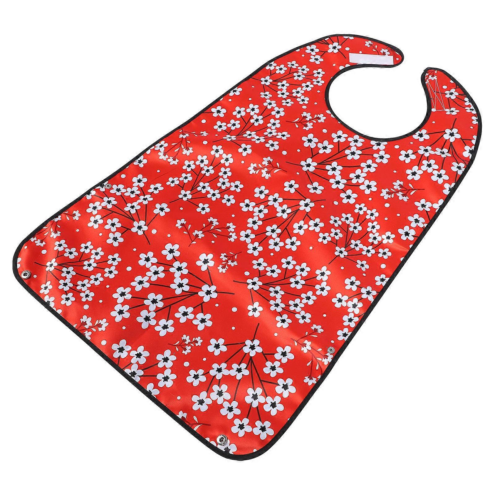 Adult Bib Waterproof Cloth Accessory for Disabled Mealtimes Hook and Loop Design Orange Color 1 Set
