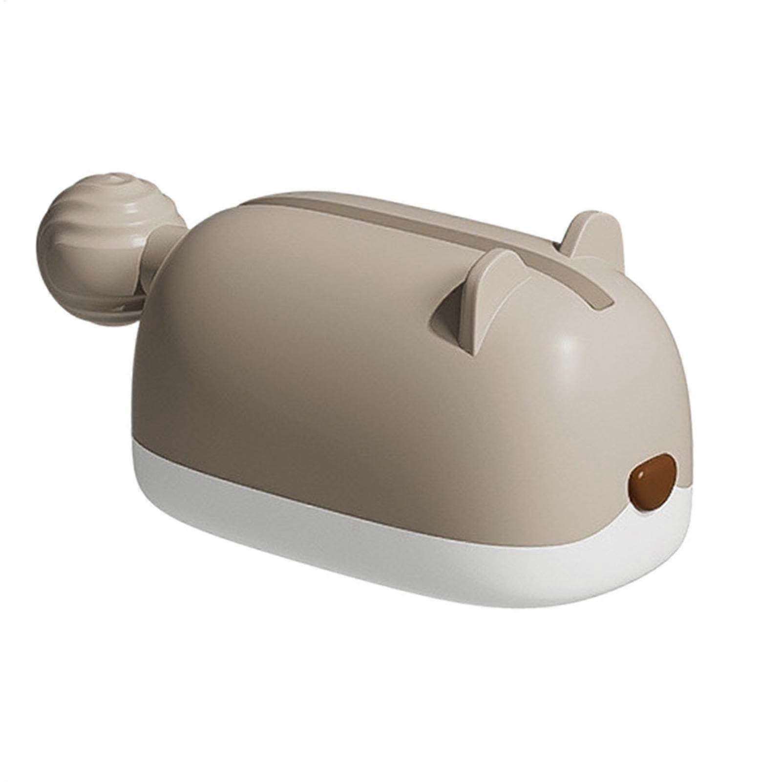Toothpaste Squeezer Hamster-Style Manual Toothpaste Winder, Cute Dispenser Tool, Light Coffee Brown Decor Stand