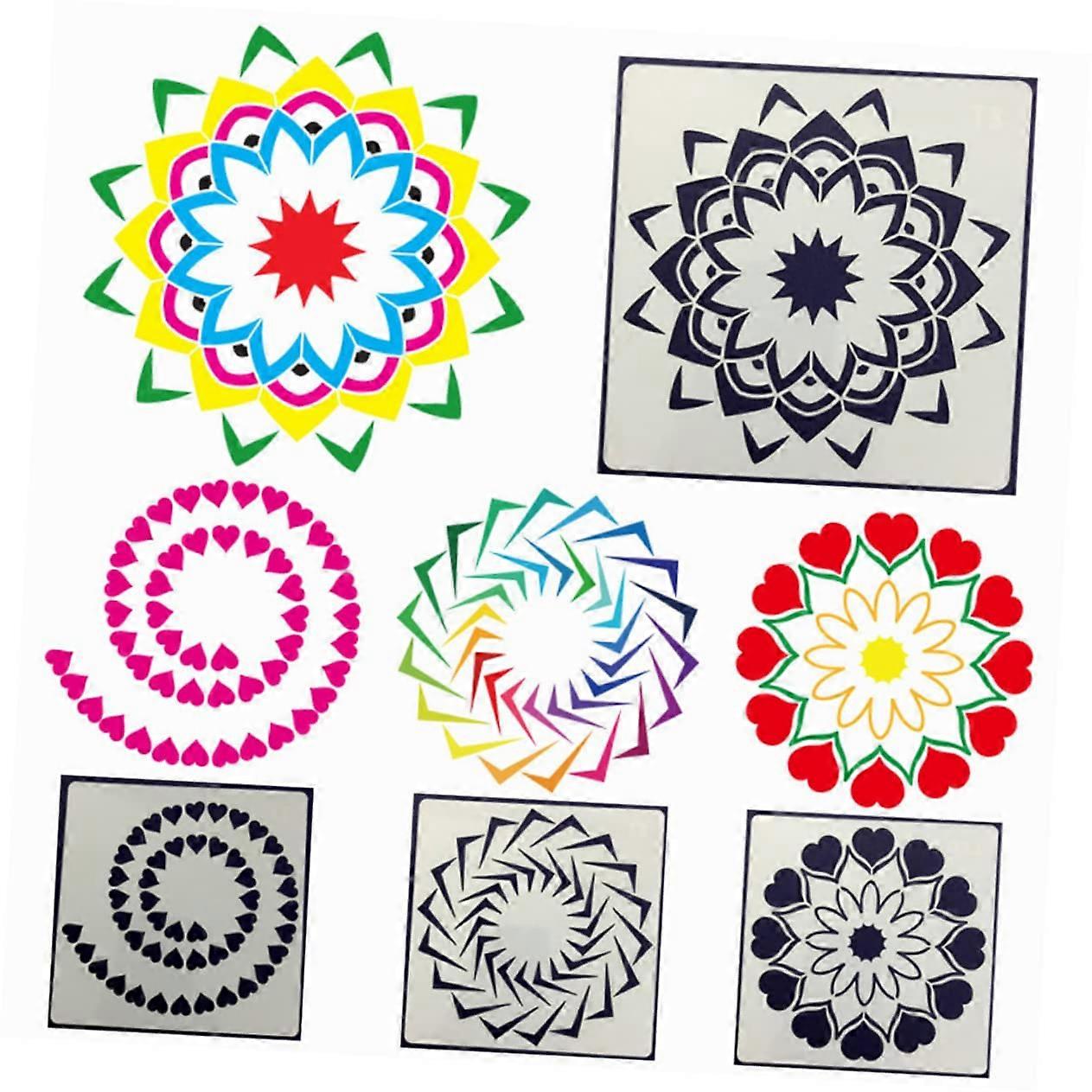 12Piece Mandala Stencil Set DIY Painting Tool for Wall and Art Projects Reusable Hollow Design Templates for Decorations and Crafts