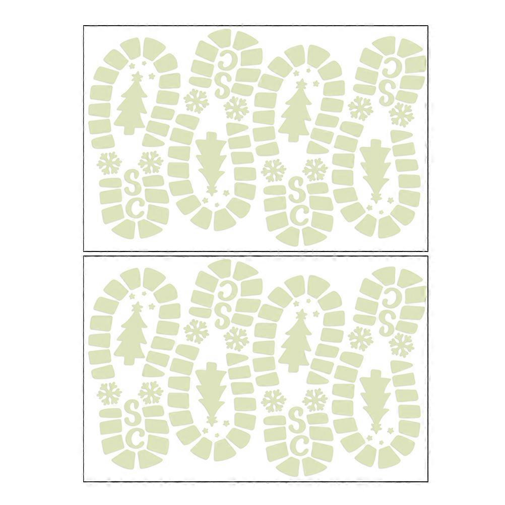 Festive Design Footprint Floor Stickers Glow in the Dark 30x20cm PVC for Home Decor 2 Sheets