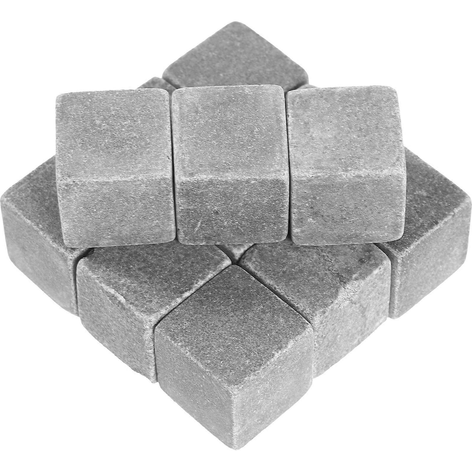 Grey Marble Beverage Cooling Stones for Home Use Reusable Whiskey Accessories 12pcs