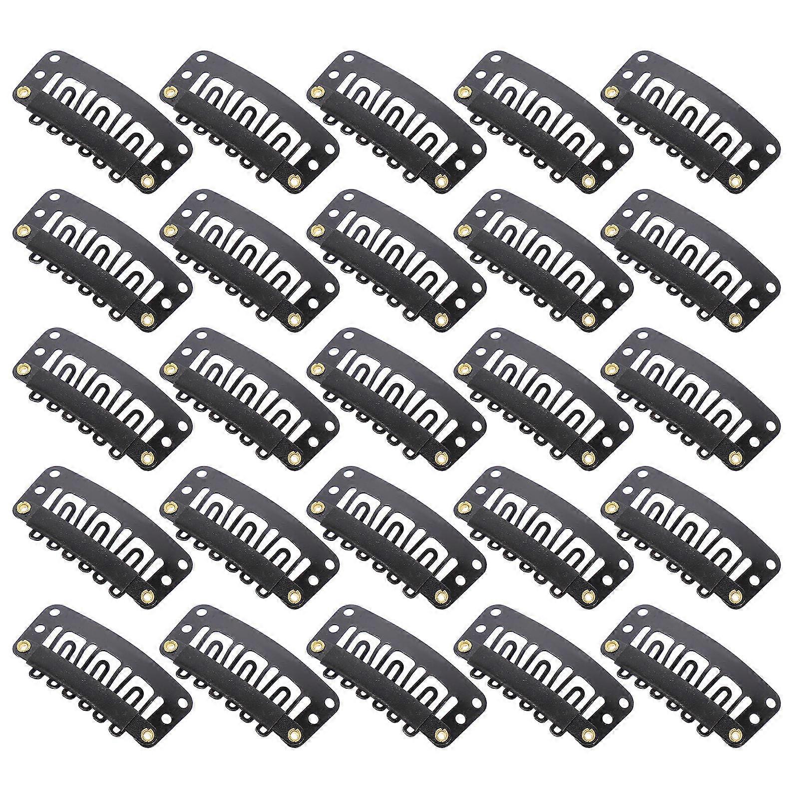 Snap Clips for Wig Fixing and Hair Extensions Black Ushape 60pcs Made of Durable Iron