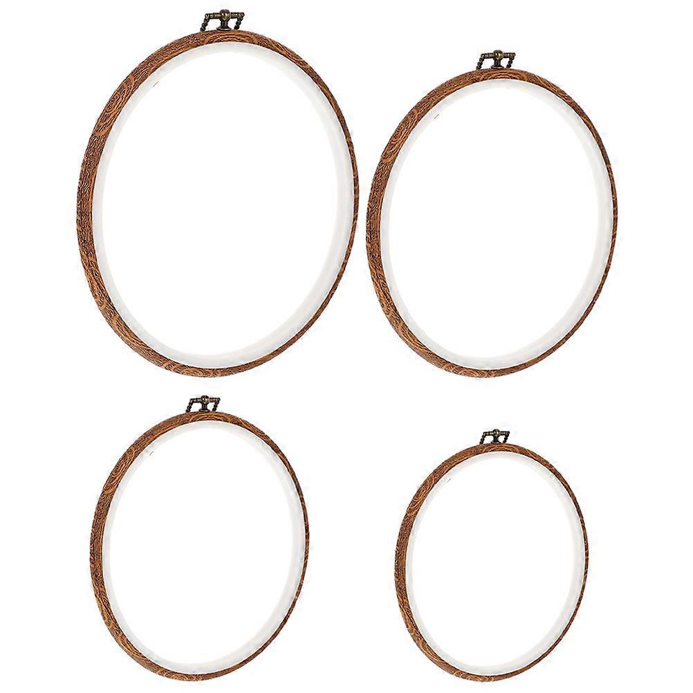 4pcs Reusable Cross Stitch Hoops Durable Embroidery Circles for Sewing Crafts