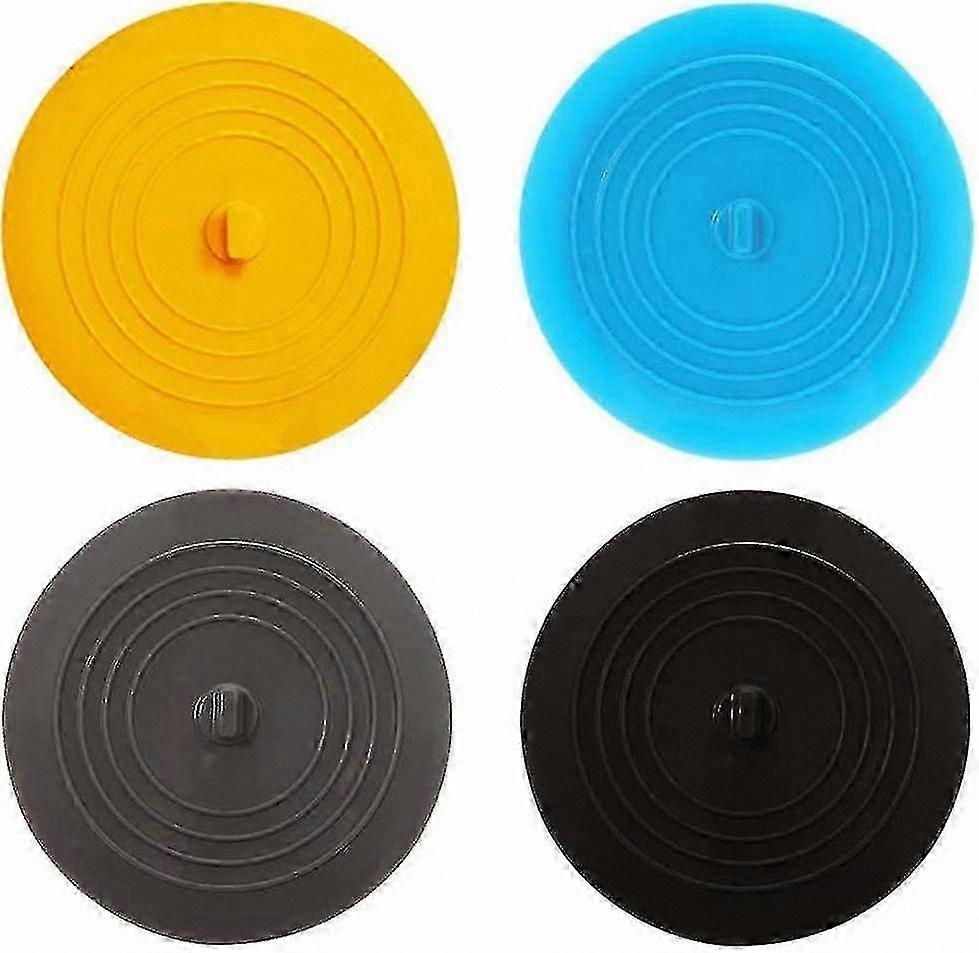Silicone Sink Drain Covers - 4 Pack for Kitchen and Bathroom Use