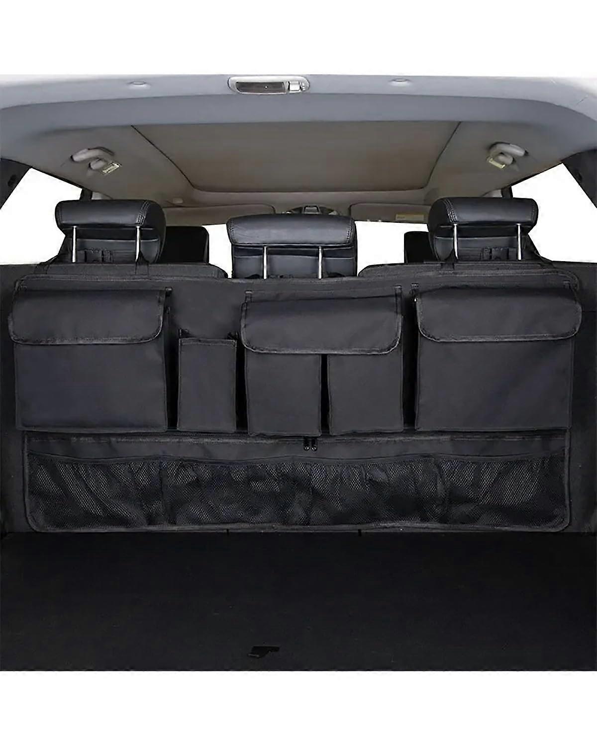 Boot Organiser Back Seat Trunk Hanging Bag, 9 Pockets, Oxford Waterproof Fabric, MultiPocket Car Boot Organizer, Black