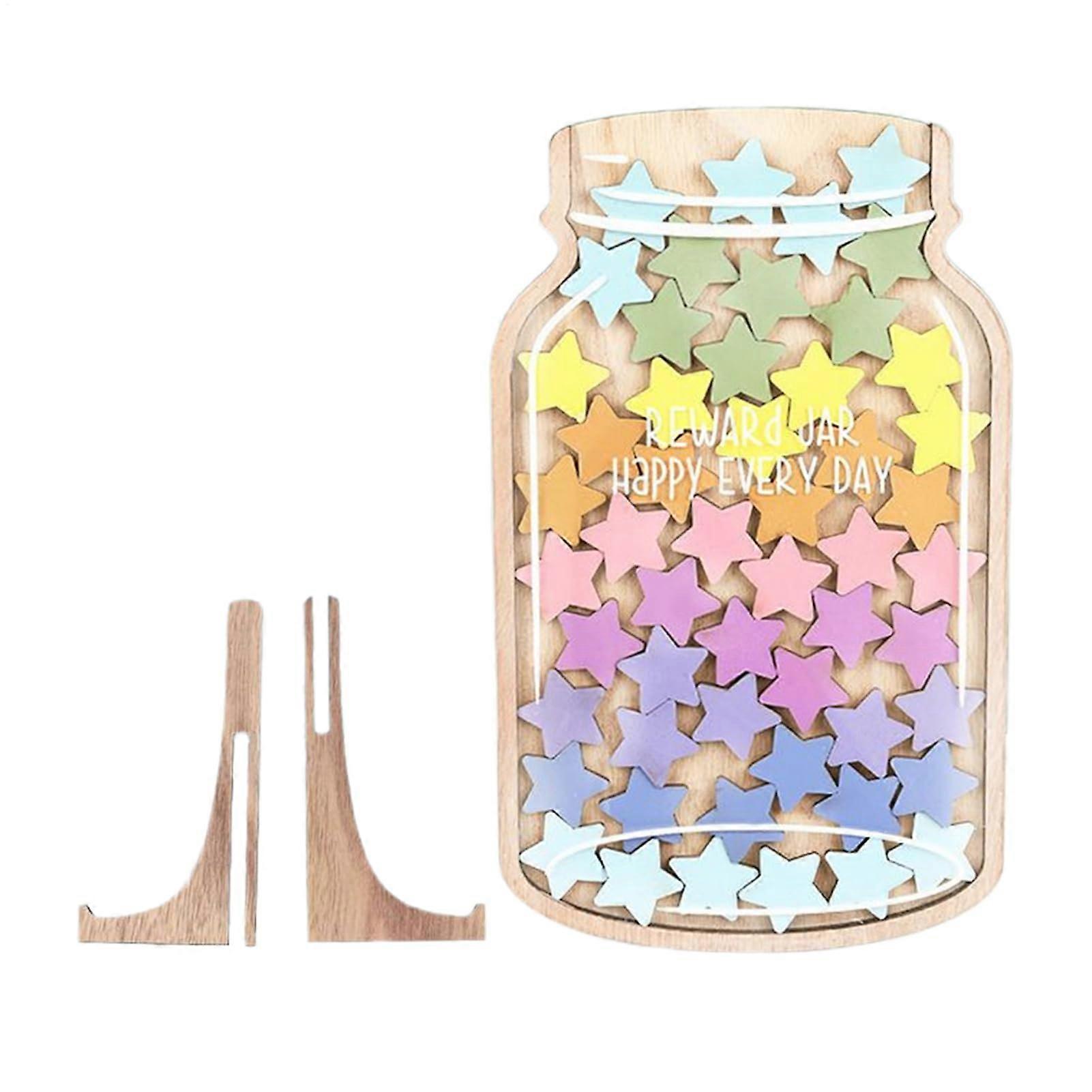 Reward Jars for Kids, Jar Behavior Tracker System with 45 Stars