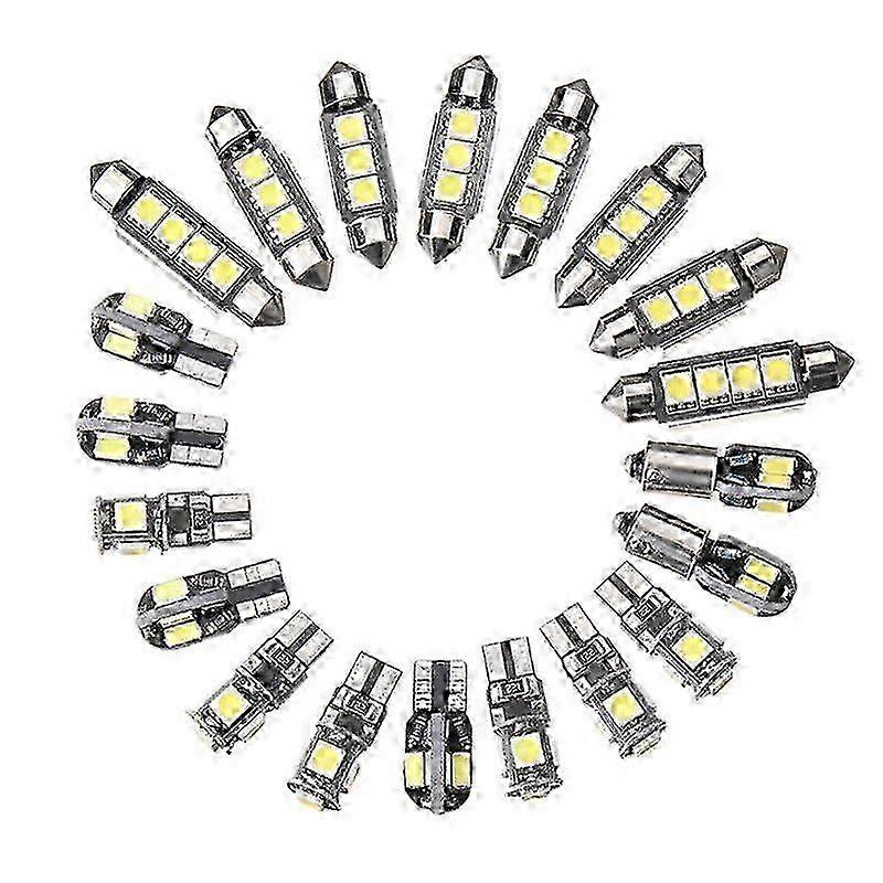 20Pcs auto LED Bulbs Interior Kit Dome Trunk Door Plate Light Super Bright Canbus Error Free Lamp for 5 Series E39 M5 Map 1997-2003