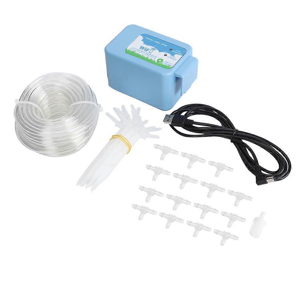 Garden Watering Device Kits with Automatic Drip Irrigation System Pump Controller with Wi-Fi Remote Control