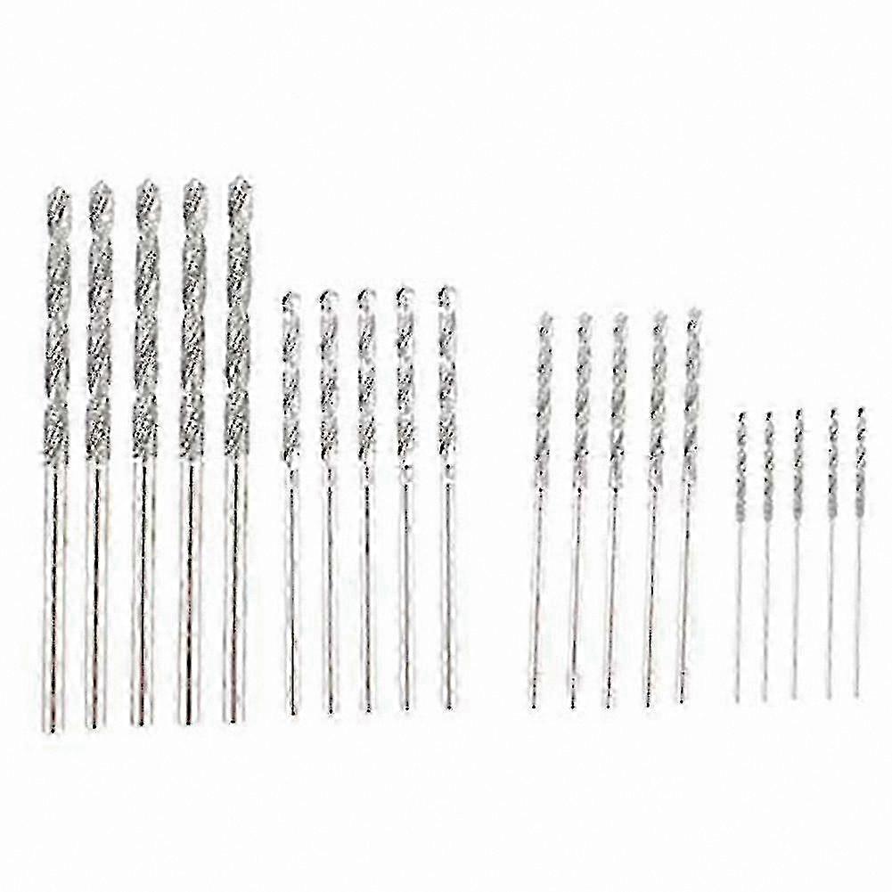 Multi-Size Twist Tip Drill Bit Set for Crafting Glass Shell Projects 20 Pieces