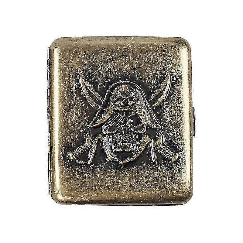 Mens Retro Embossed Bronze 20-Pc Cigarette Box