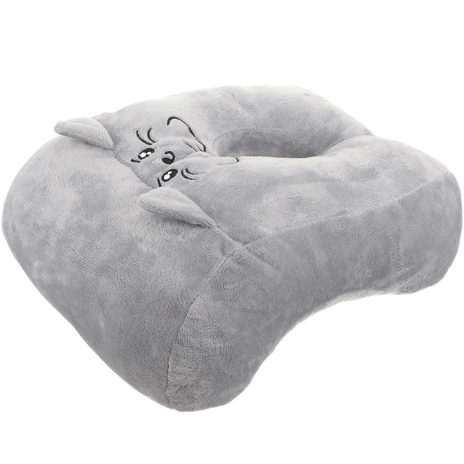 Comfortable Decorative Nap Pillow Soft Down Cushion for Office, Home, and School Use Multi Functional Face Down Sleeping Pad with Gray Cat Design