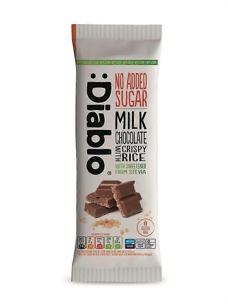 Diablo Sugar Free Milk Chocolate with Crispy Rice with Stevia 75g - 2 Pack