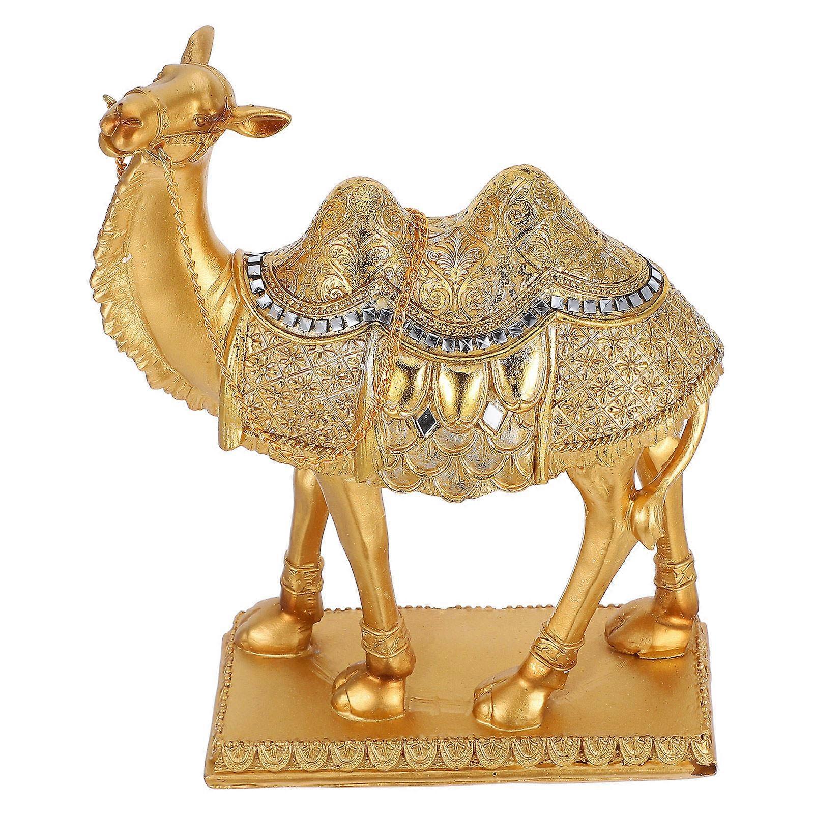 Golden Resin Camel Statue Middle Eastern Style Home Decor for DIY Lifelike Details Craft