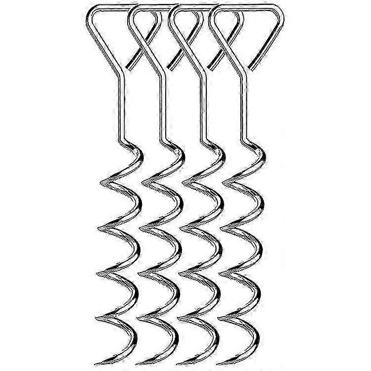 Trampoline Ground Anchor Kit - Extra Safe - Spiral - Ground Fixing - Stainless4pcs--